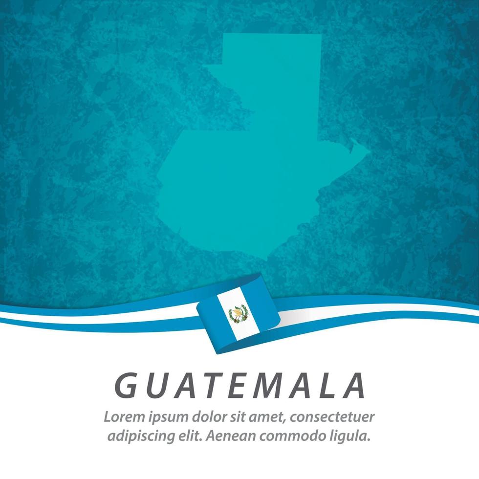 vlag van guatemala met kaart vector