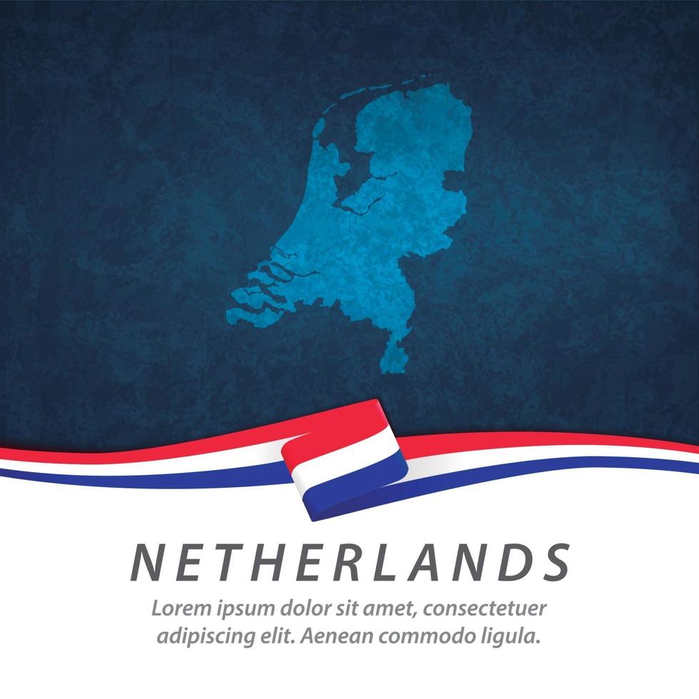 nederlandse vlag met kaart vector