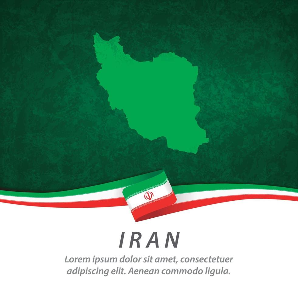 iran vlag met kaart vector