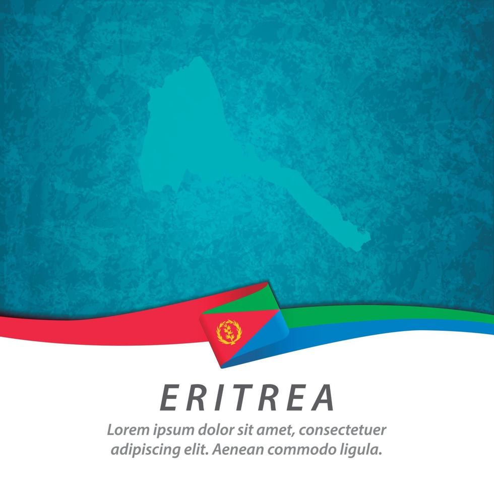 eritrea vlag met kaart vector