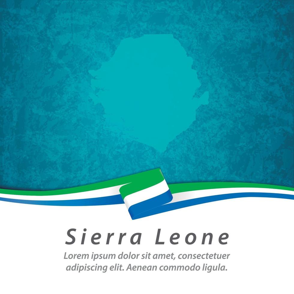vlag van sierra leone met kaart vector