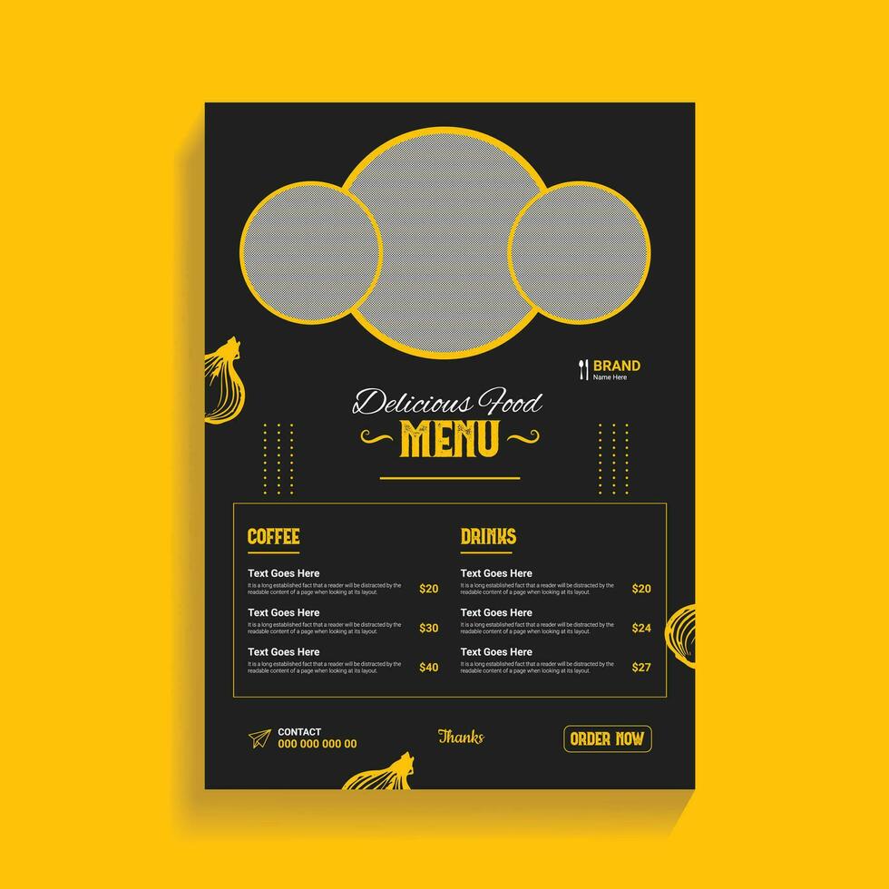 restaurant voedsel onderhoud menu ontwerp sjabloon vector