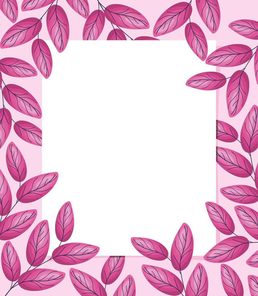 roze bladeren frame vector