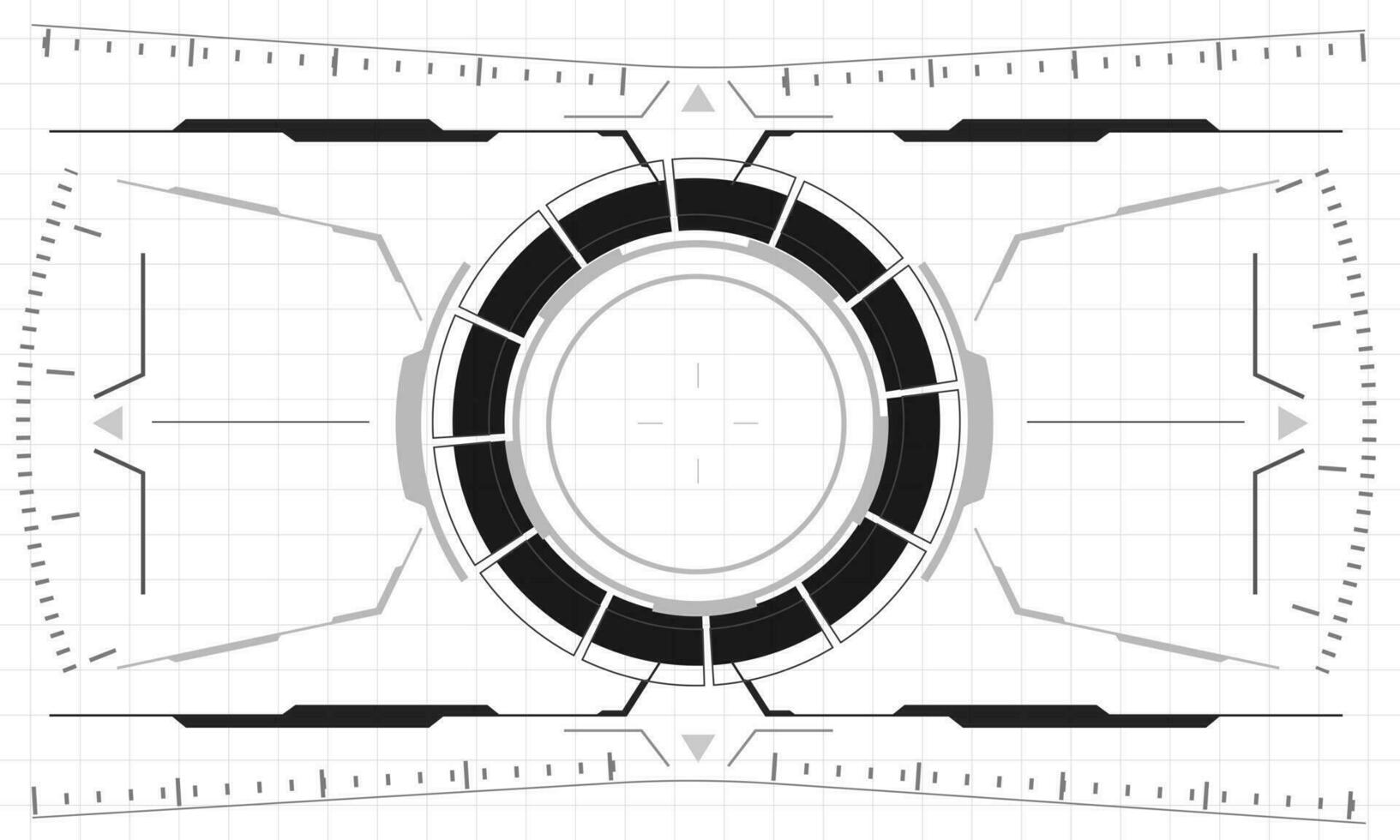 hud sci-fi koppel scherm monochroom visie ontwerp virtueel realiteit futuristische technologie Scherm vector