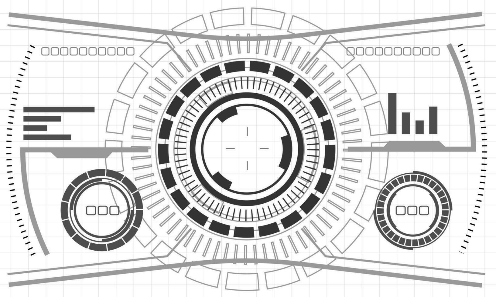 hud sci-fi koppel scherm monochroom visie ontwerp virtueel realiteit futuristische technologie Scherm vector