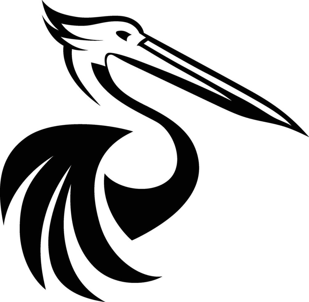 pelikaan vogel logo sjabloon gemakkelijk vector illustratie, reiger, ibissen, lepelaar, hamerkop, schoenbekooievaar symbool klem kunst voorraad vector beeld