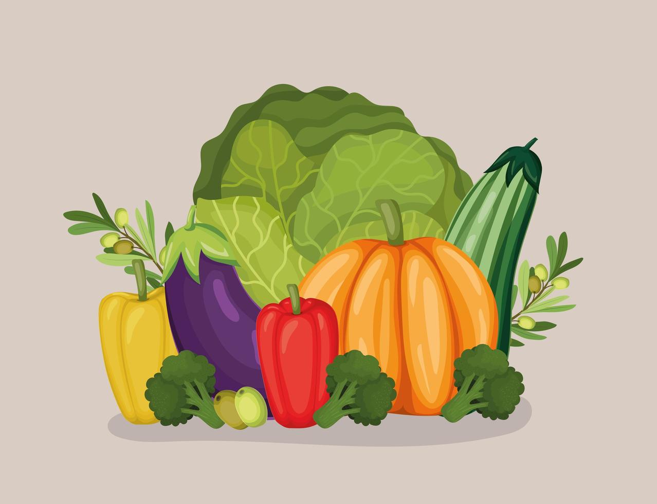 pakket gezonde groenten vector