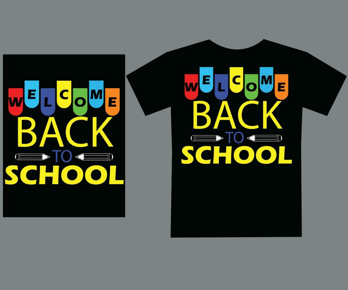 Welkom terug naar school- t overhemd ontwerp vector het dossier.