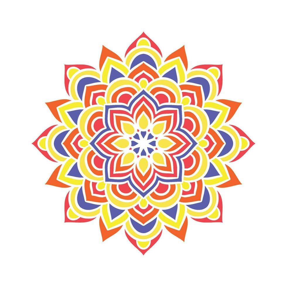 etnische mandala ronde ornament patroon met kleurrijke vector