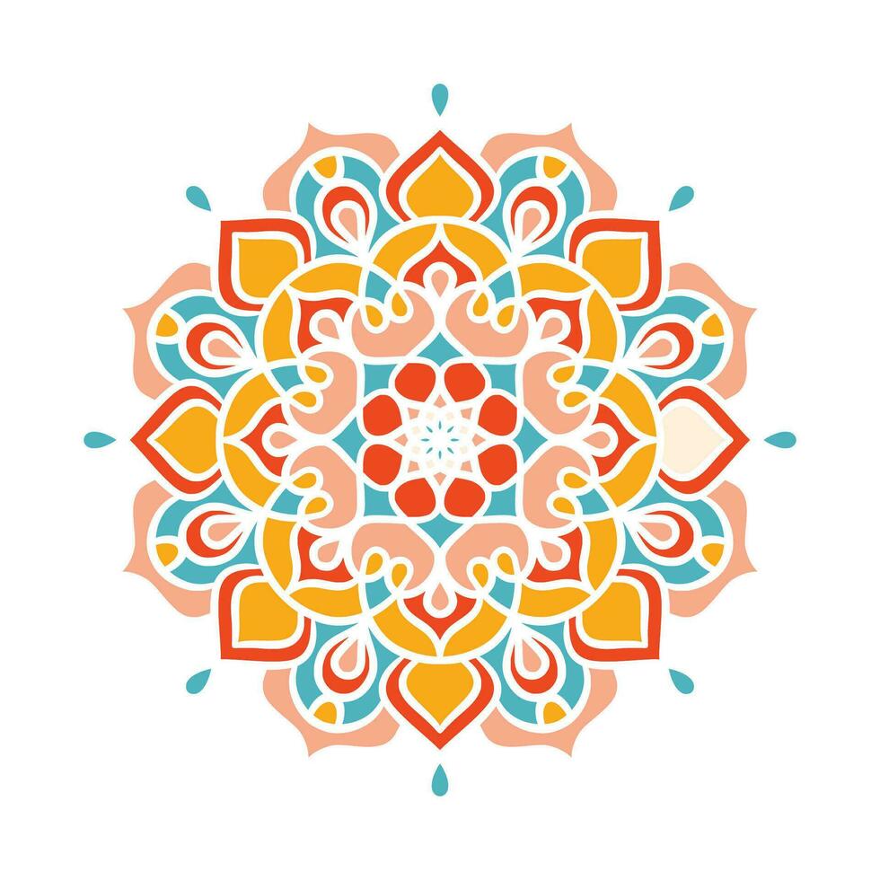 etnische mandala ronde ornament patroon met kleurrijke vector