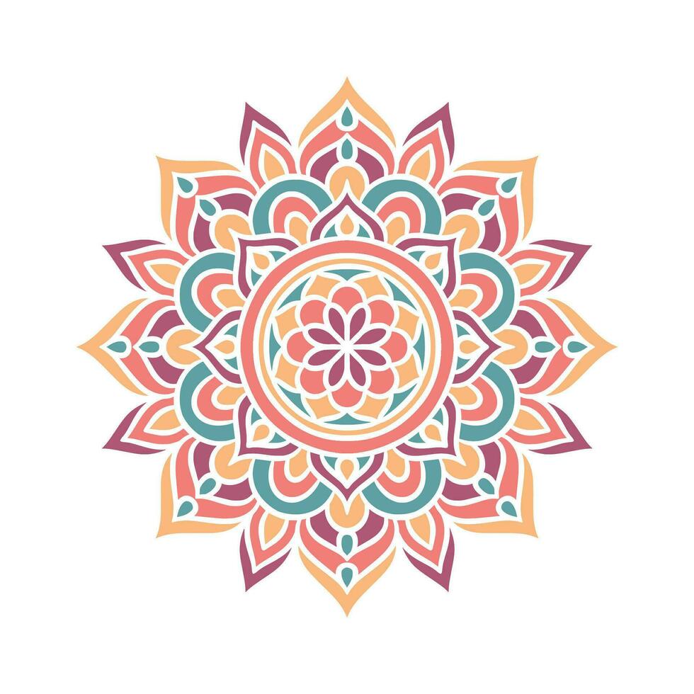 etnische mandala ronde ornament patroon met kleurrijke vector
