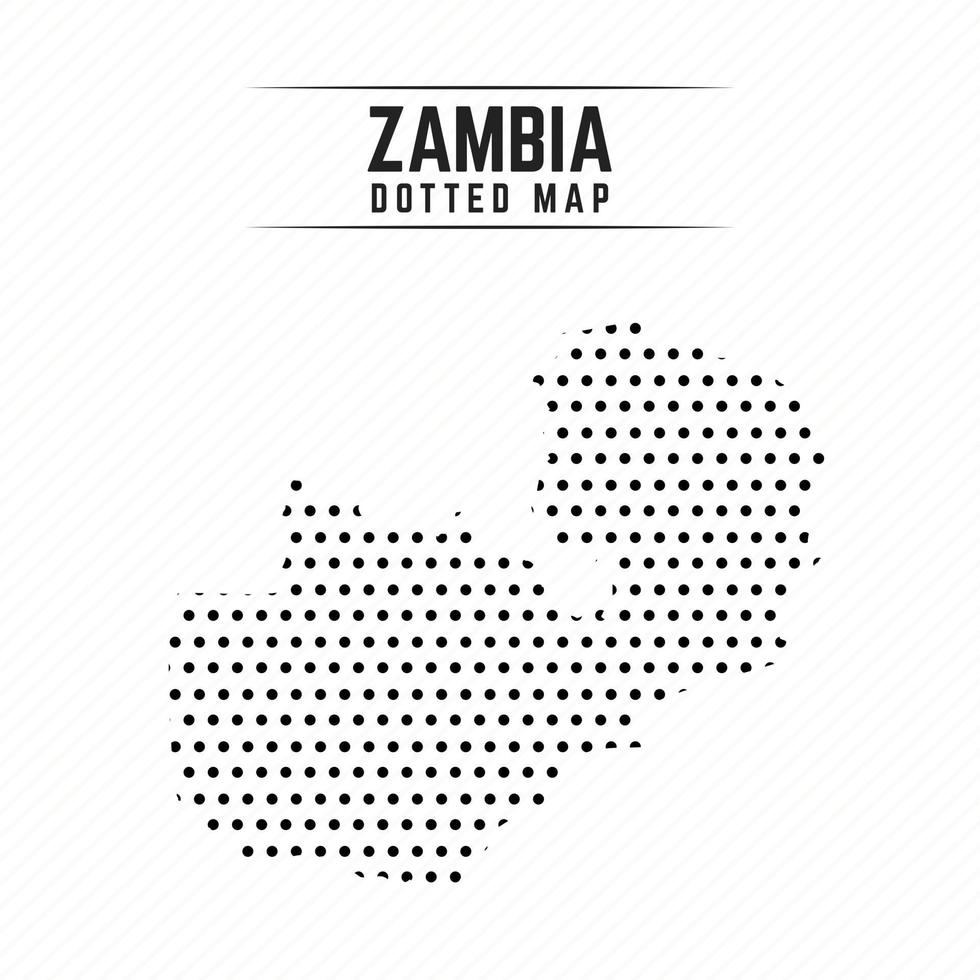 gestippelde kaart van zambia vector
