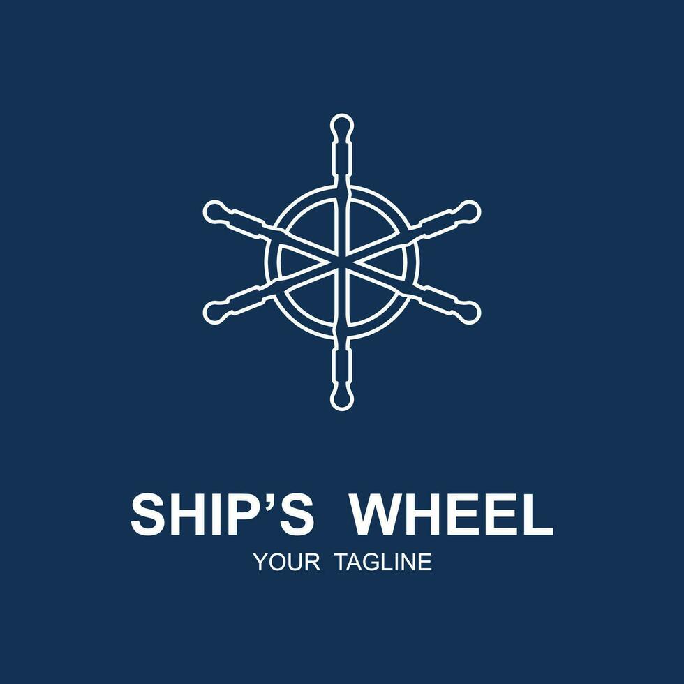 schip wiel logo vector illustratie ontwerp