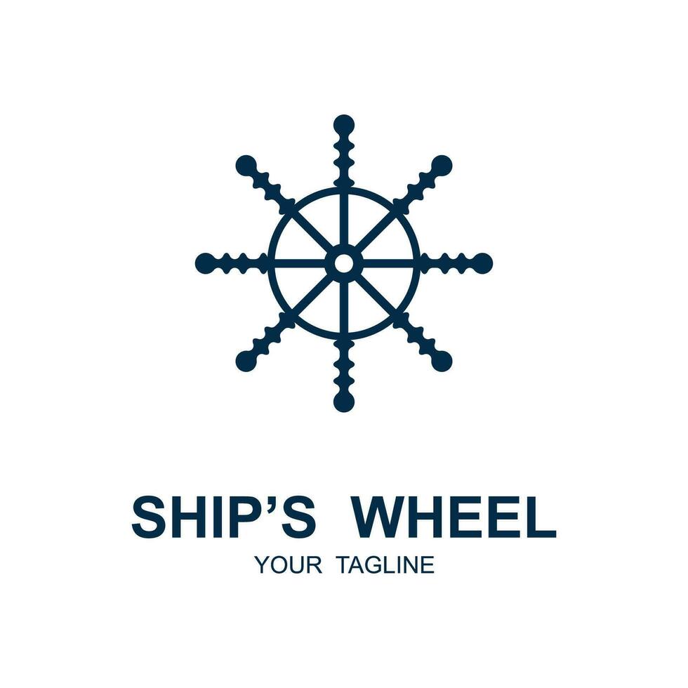 schip wiel logo vector illustratie ontwerp