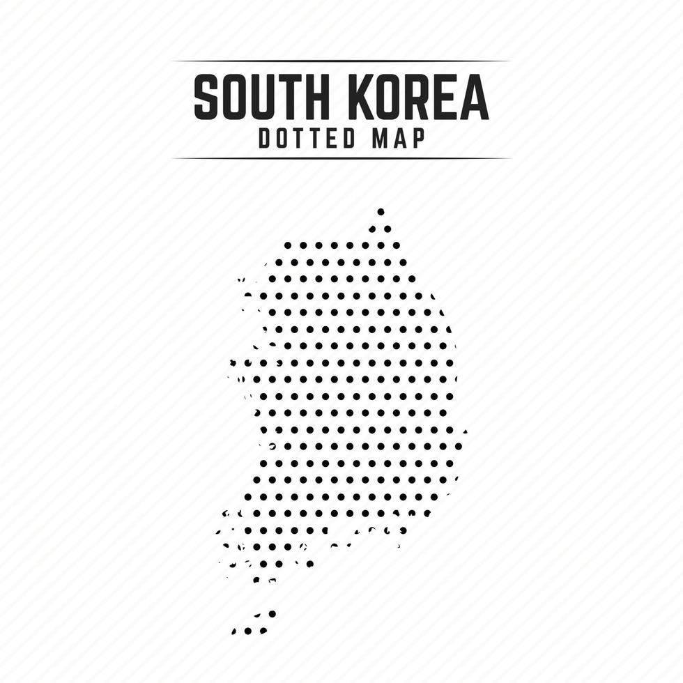 gestippelde kaart van zuid-korea vector