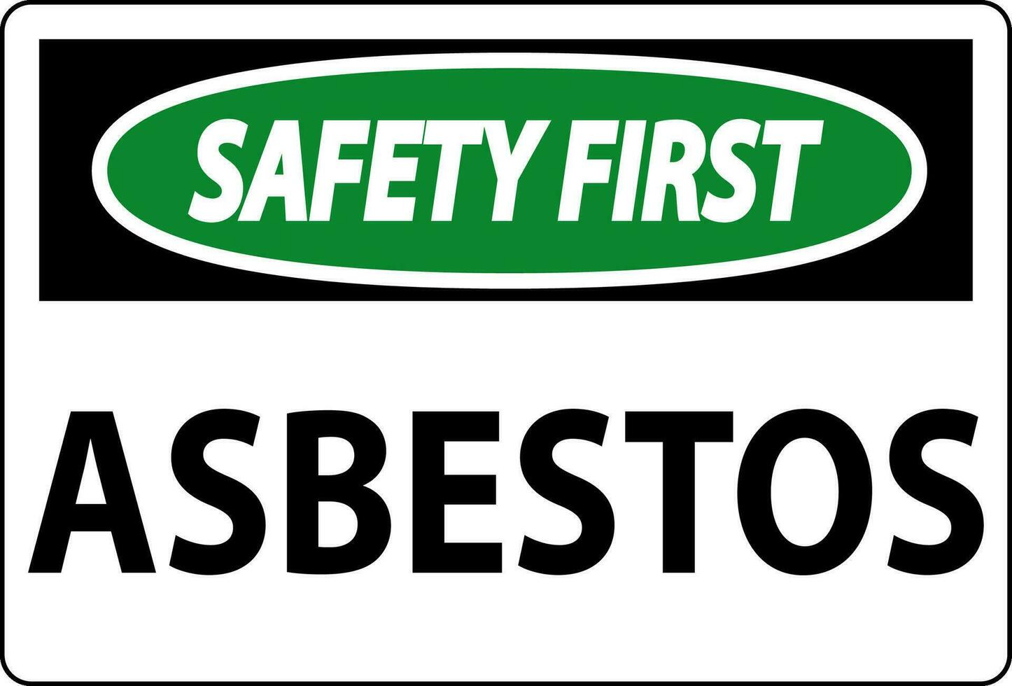 asbest veiligheid eerste tekens asbest risico Oppervlakte geautoriseerd personeel enkel en alleen vector
