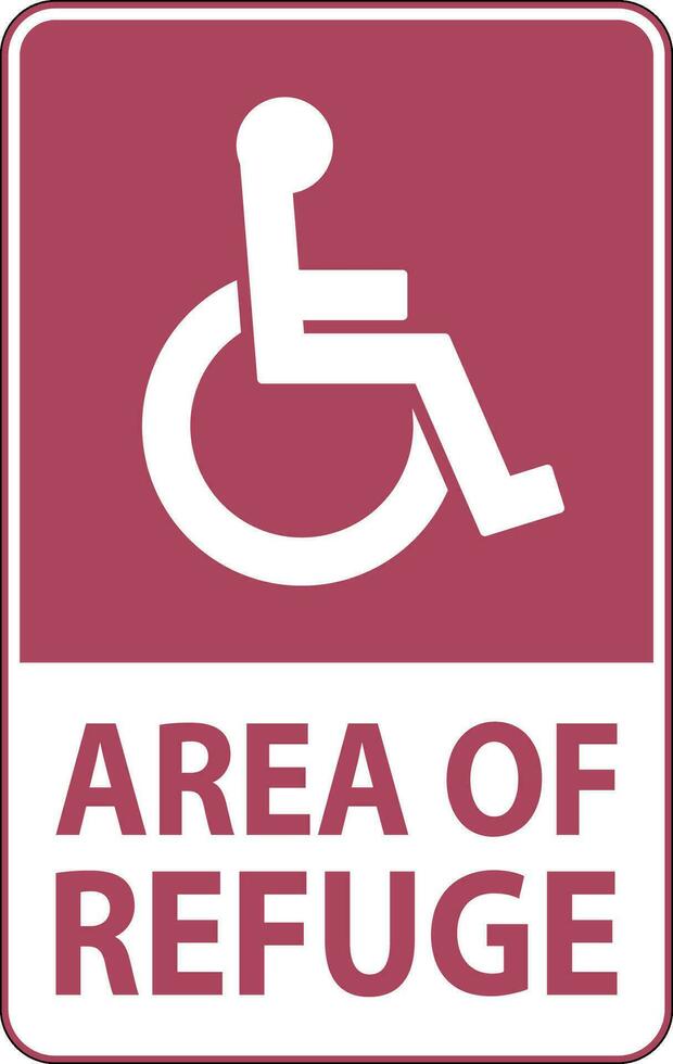 verdieping teken Oppervlakte van toevluchtsoord, met handicap symbool vector