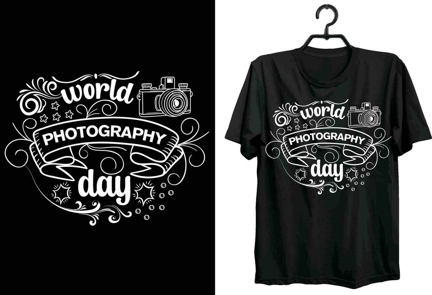 wereld fotografie dag t-shirt ontwerp. grappig geschenk fotograaf t-shirt ontwerp. Op maat, typografie, en vector t-shirt ontwerp