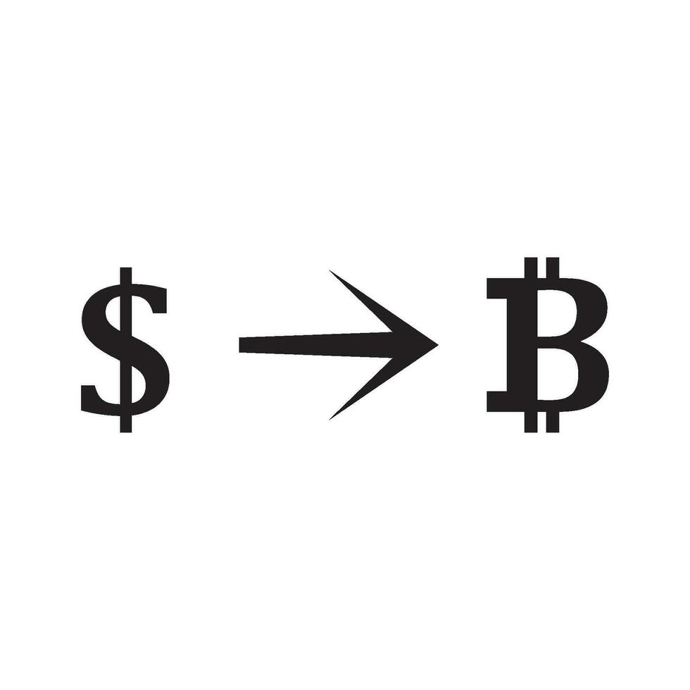 dollar en bitcoin icoon vector