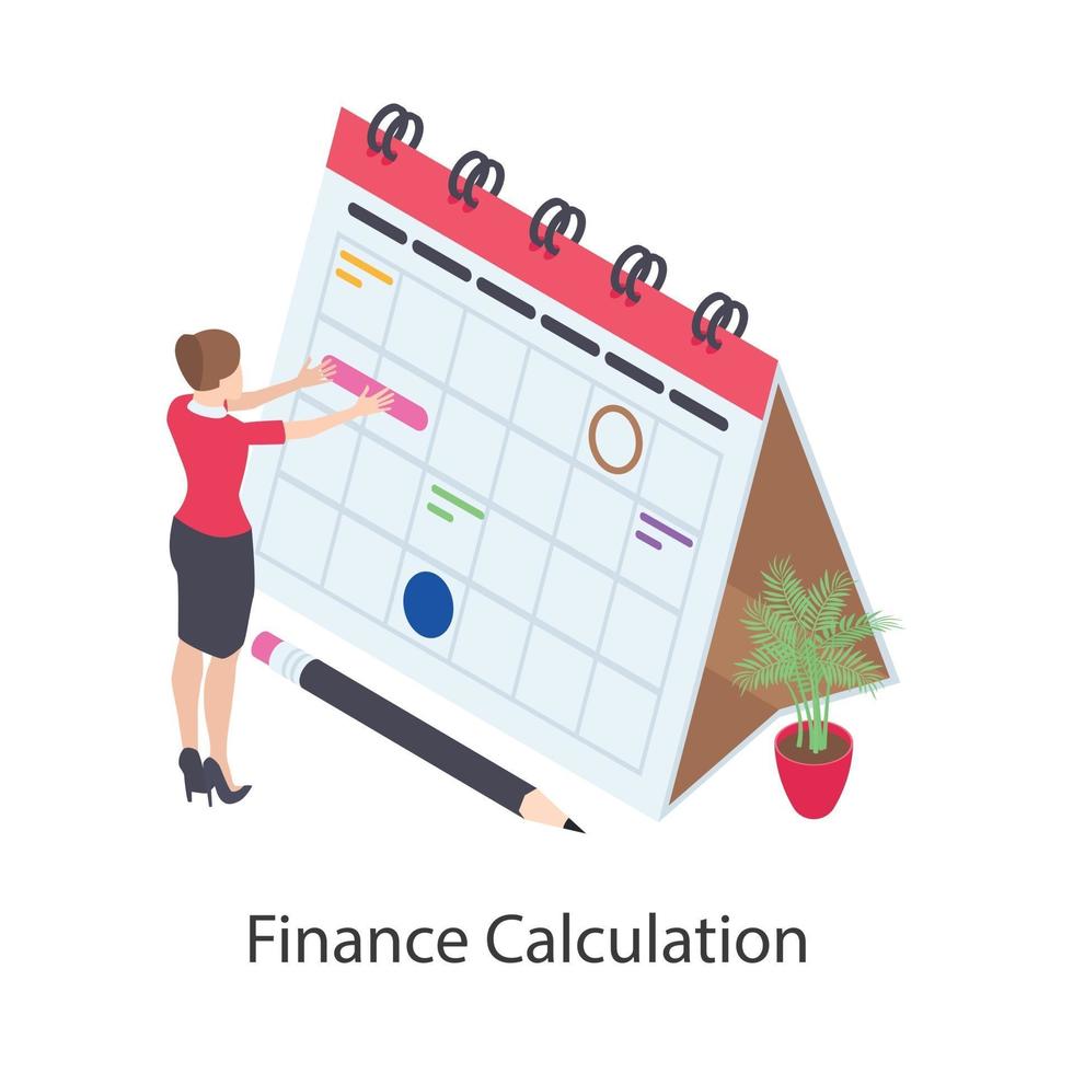 financiën berekening isometrisch pictogram vector