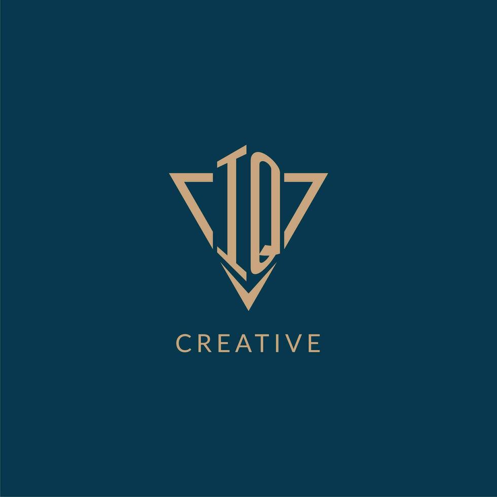 iq logo initialen driehoek vorm stijl, creatief logo ontwerp vector