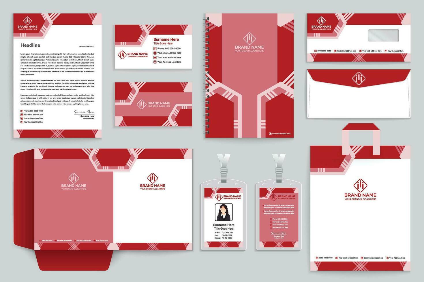 rood kleur schrijfbehoeften ontwerp vector