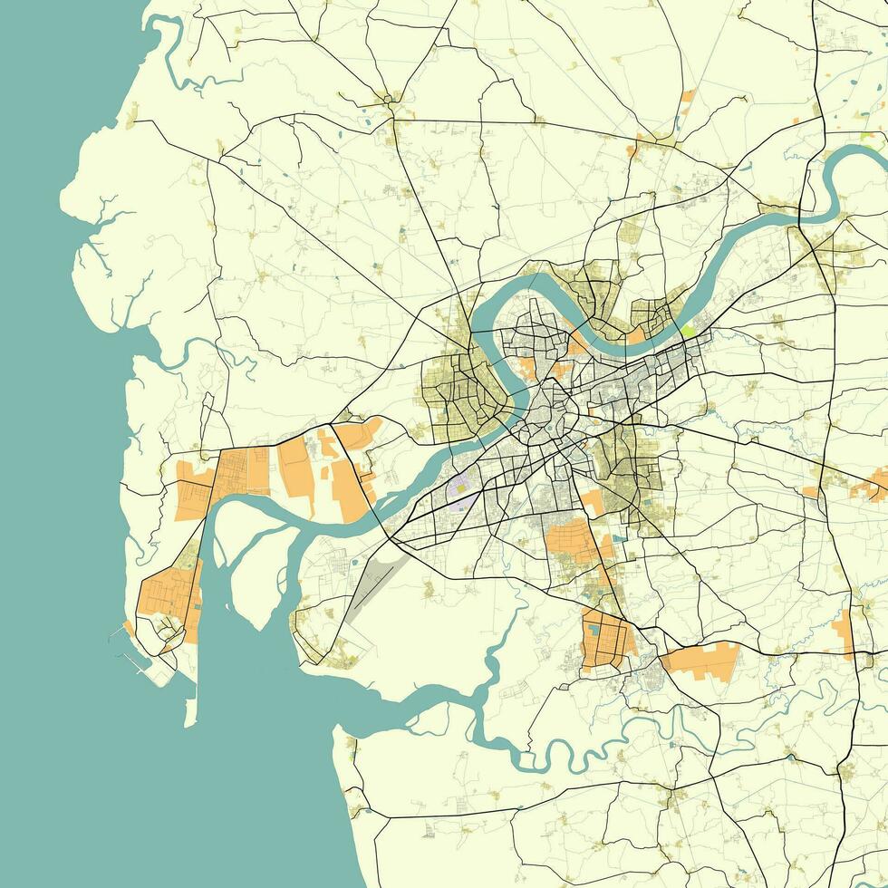 vector stad kaart van surat gujarat Indië