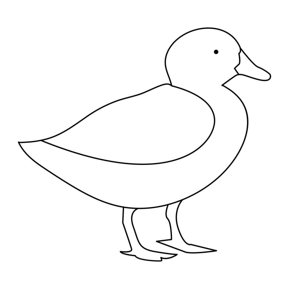doorlopend single lijn tekening van eend water vogel vector kunst illustratie