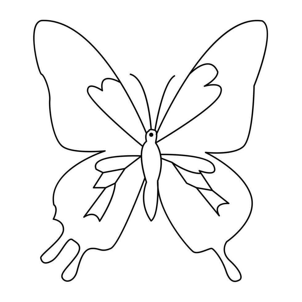doorlopend een lijn tekening van vlinder vogel vector illustratie ontwerp