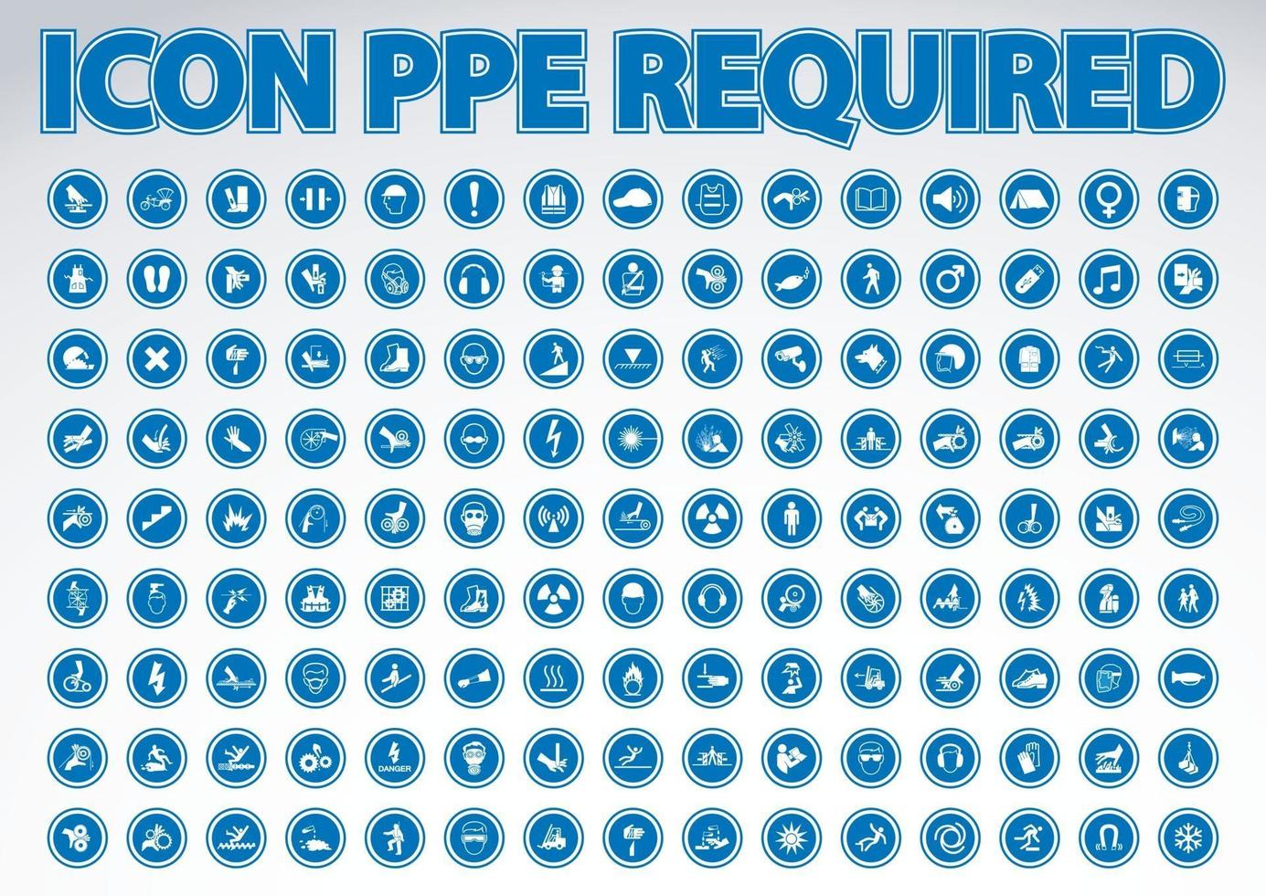 vereiste persoonlijke beschermingsmiddelen pbm-symbool, veiligheidspictogram vector