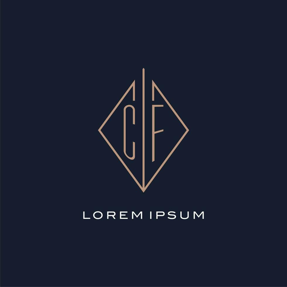 monogram vgl logo met diamant ruit stijl, luxe modern logo ontwerp vector