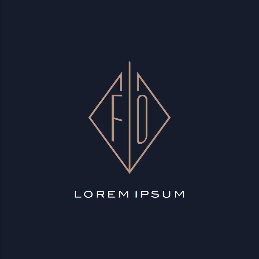 monogram voor logo met diamant ruit stijl, luxe modern logo ontwerp vector