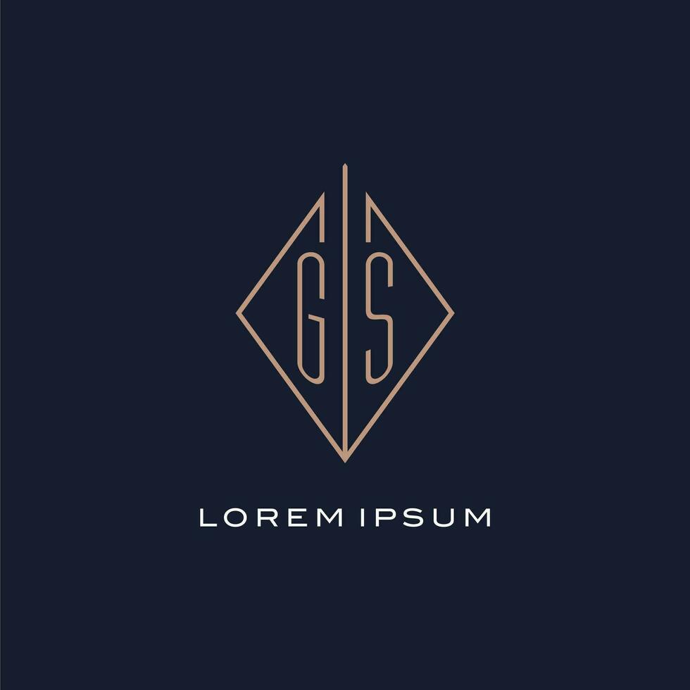 monogram gs logo met diamant ruit stijl, luxe modern logo ontwerp vector