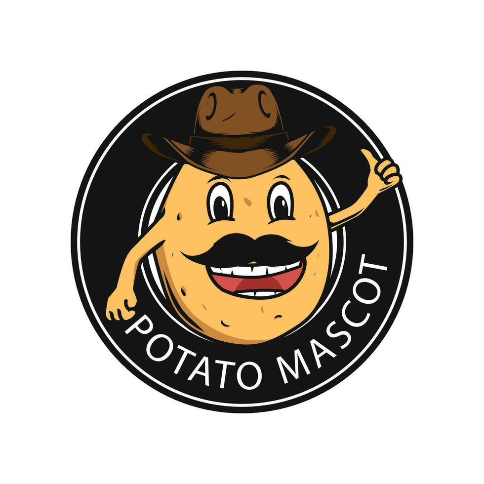 aardappel mascotte ontwerp met snor vector