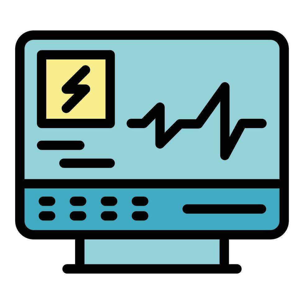 medisch hart tarief toezicht houden op icoon vector vlak