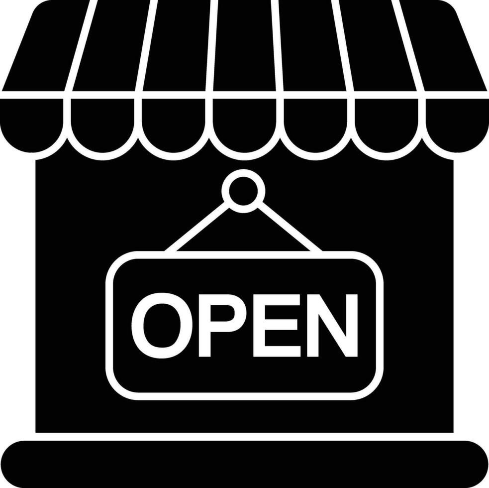 winkel Open glyph icoon ontwerp stijl vector