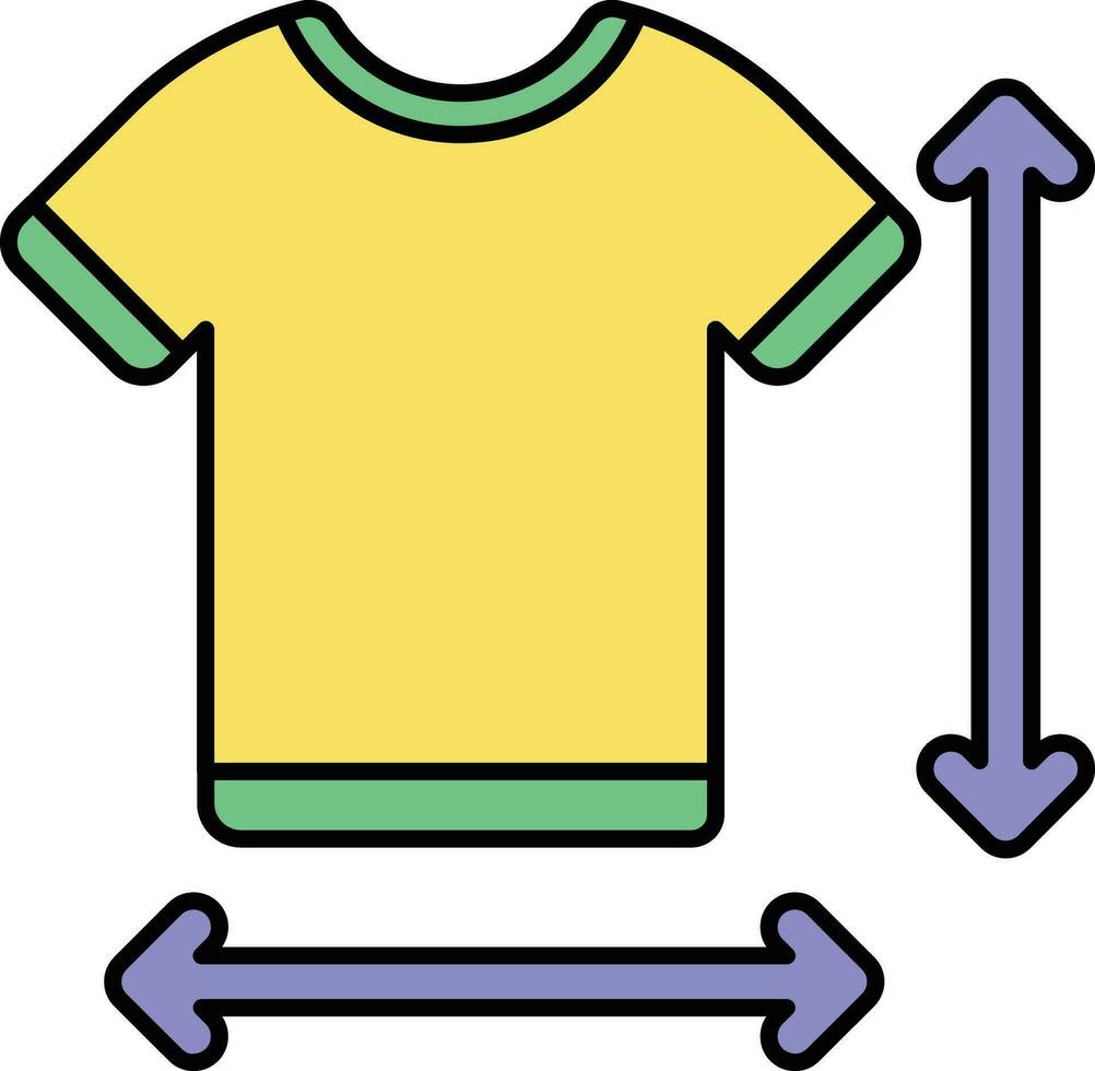 overhemd grootte kleur schets icoon ontwerp stijl vector