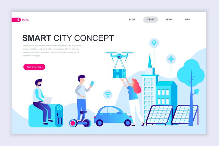 Smart City Technology Web-banner vector