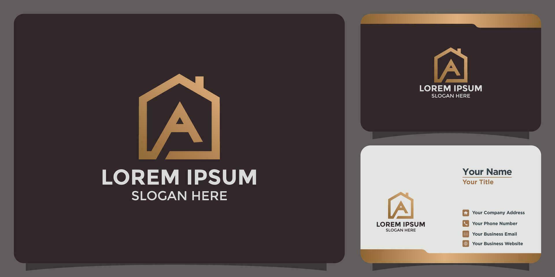 huis ontwerp logo combinatie van de brief een en een bedrijf kaart vector