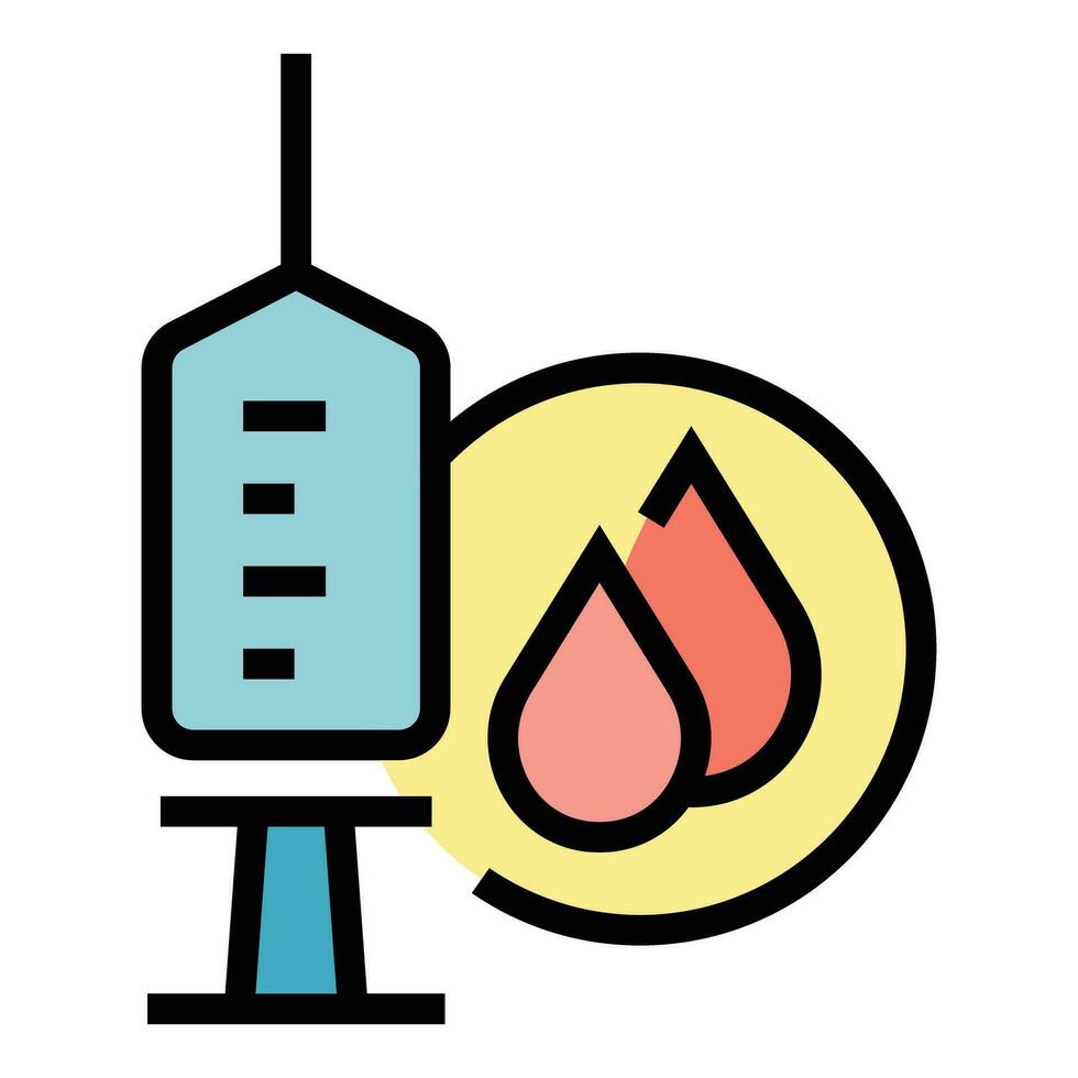 laten vallen injectiespuit ampul icoon vector vlak