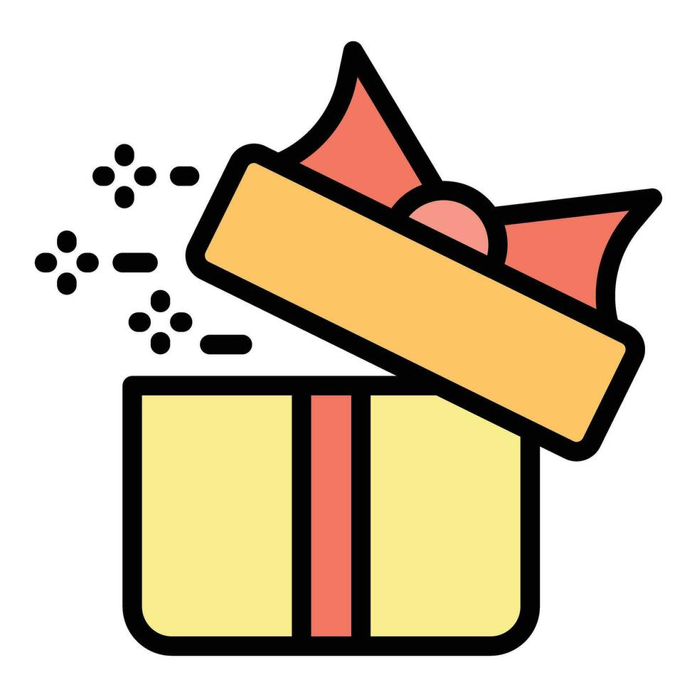 Open geschenk doos icoon vector vlak