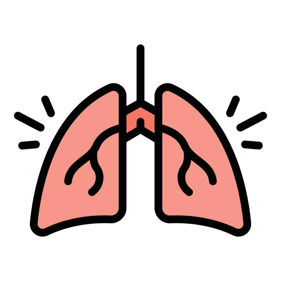 gezond longen icoon vector vlak