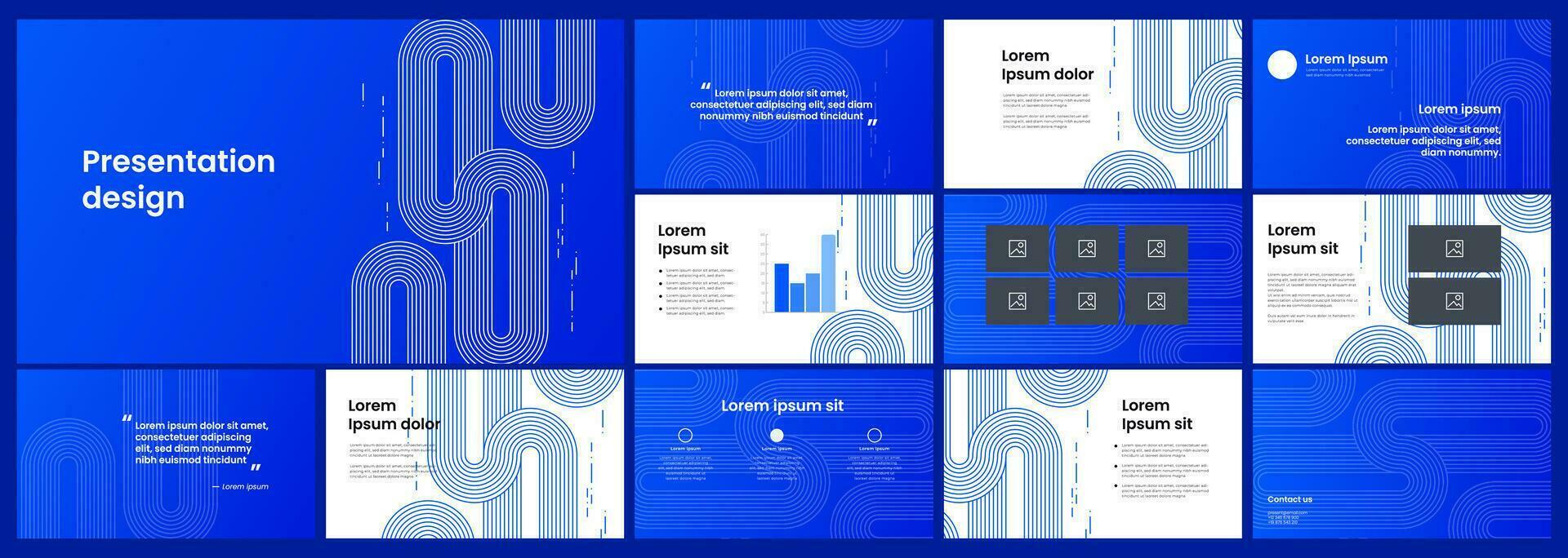 modern blauw vector sjabloon voor bedrijf presentaties en reclame. abstract vormen, creatief grafisch elementen voor gemakkelijk maatwerk. wit lijnen, oneindigheid teken. technologie of bedrijf concept