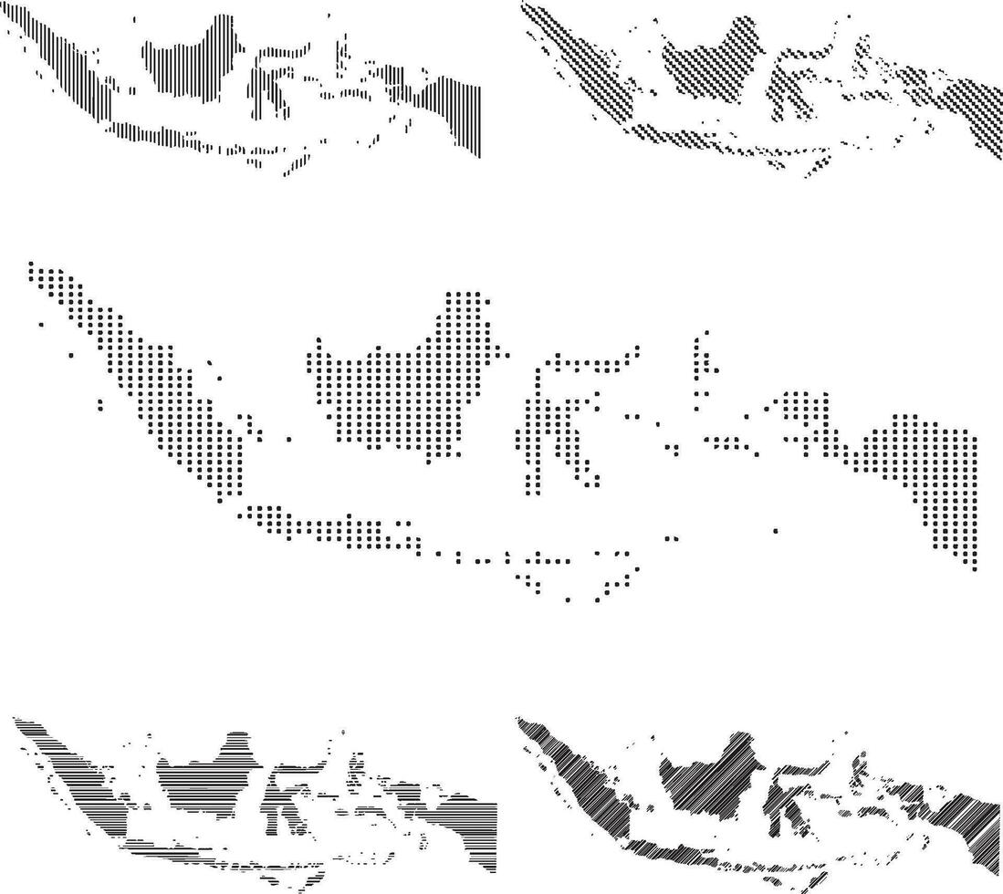 lijn illustratie stijl van Indonesisch Aziatisch land kaart vector