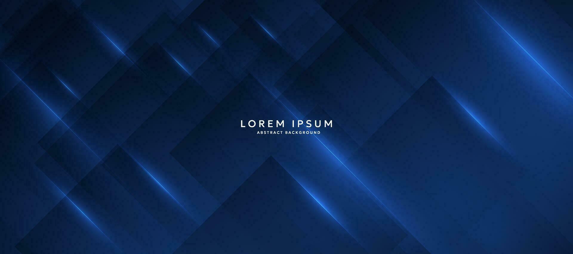 abstract modern futuristische achtergrond vector illustratie, plein vormen met helder donker blauw gloed.