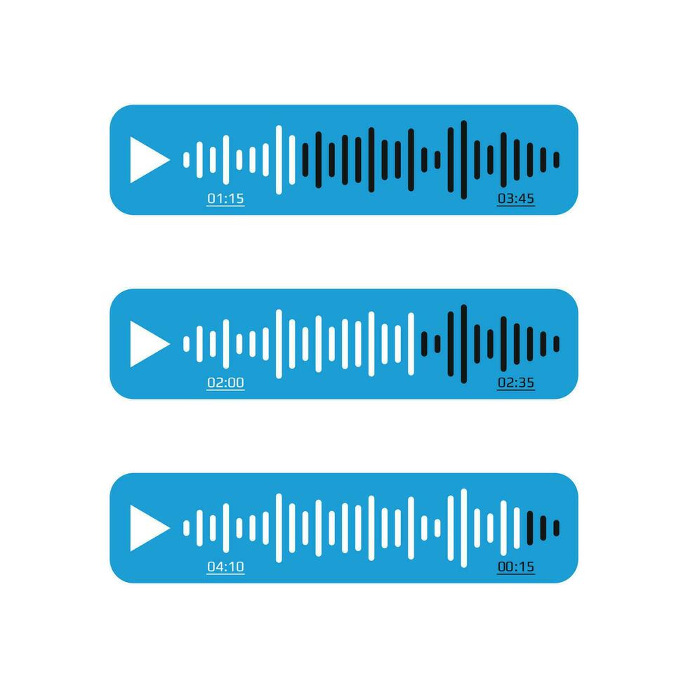 stem berichten pictogrammen. spreker icoon. audio radio app. stem en audio bericht. modern communicatie ui in boodschapper vector