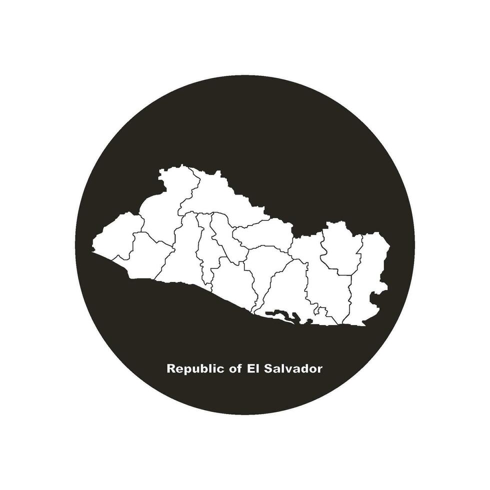 republiek van el Salvador kaart icoon vector