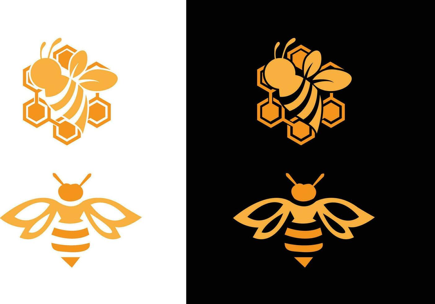 honing bij dieren logo vrij vector