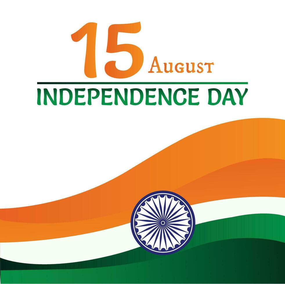 gelukkig onafhankelijkheid dag 15 augustus viering wensen banier ontwerp vector