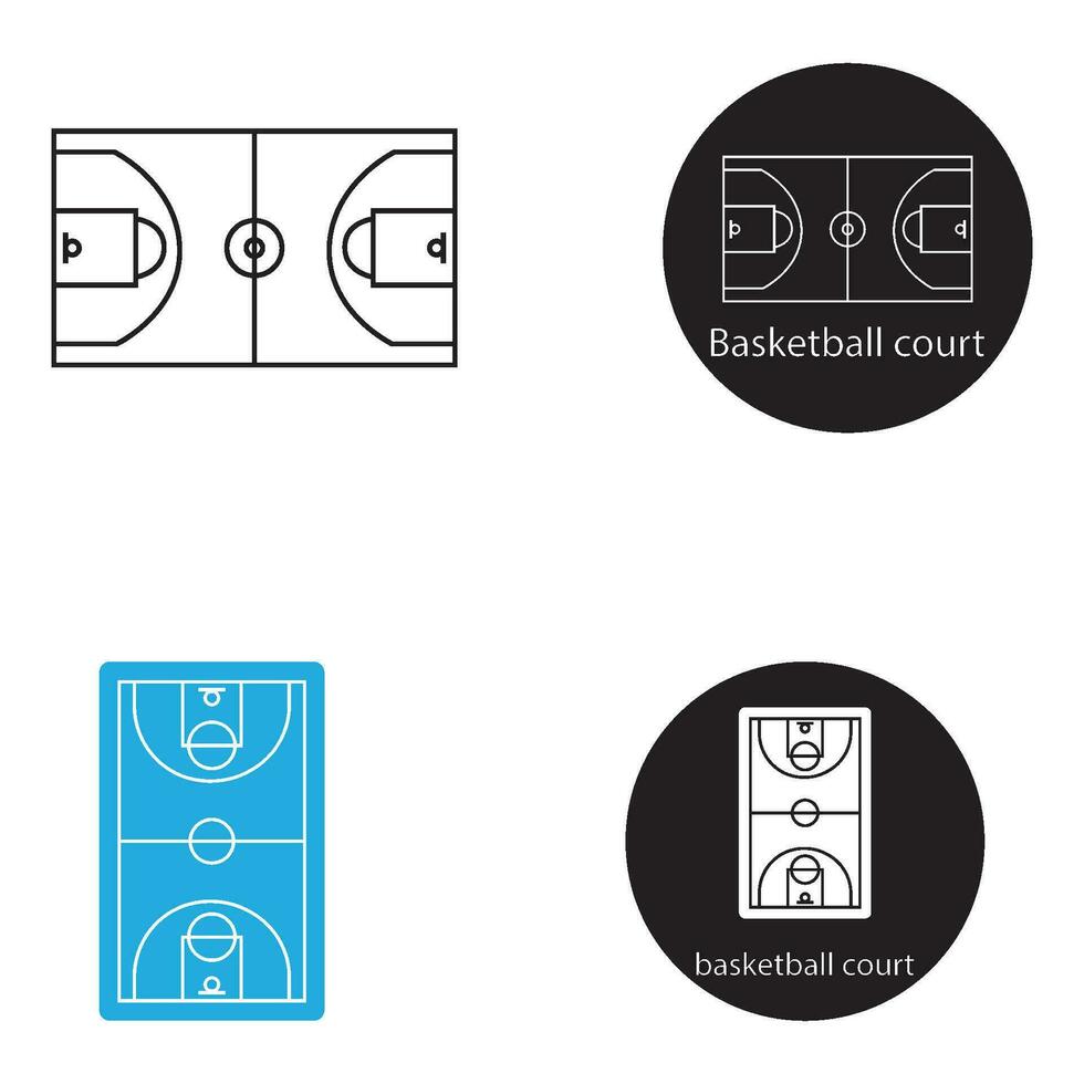 basketbal rechtbank icoon vector